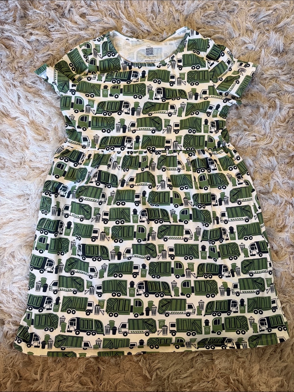 Women’s Green Truck Print Casual Dress - Playful Everyday Style